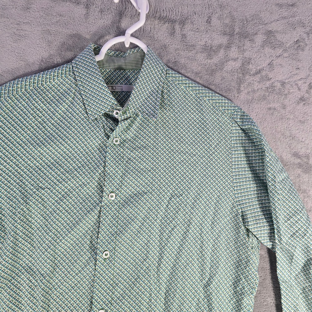 Mr Turk Print Button‎ Up Shirt Long Sleeve Geometric Pattern Casual Medium